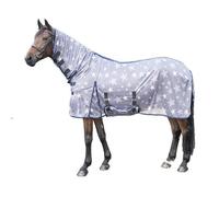 Couverture anti-mouches pour cheval HKM Stars Combo Gris 155 cm