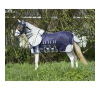 Couverture anti-mouches pour cheval QHP Falabella Bleu 70 cm (Longueur totale: 100 cm)