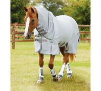 Couverture anti-mouches pour poney avec rabat ventral Premier Equine Bug Buster Argenté 160 cm