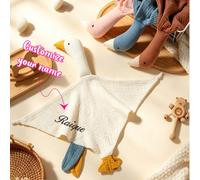 Couverture apaisante en gaze blanche personnalisée, couette apaisante, oreiller apaisant, supporte la broderie du nom, personnalisation exclusive avec plus de signification commémorative, gaze plissée