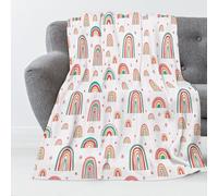Couverture Arc-en-Ciel Géométrique Idées Farfelues,Douce Et Confortable,en Flanelle,Arfaite pour La Décoration De Chambre d'enfants Et D'Adolescents,Canapé,Lit,150X200Cm