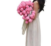 Couverture au Crochet « Bouquet de Fleurs », Couverture de Bouquet Fleurs au Crochet, jeté tricoté Multicolore, diamètre 110 ou 150cm, for décoration canapé et lit(Pink,Diameter 150CM)