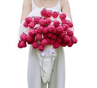 Couverture au Crochet « Bouquet de Fleurs », Couverture de Bouquet Fleurs au Crochet, jeté tricoté Multicolore, diamètre 110 ou 150cm, for décoration canapé et lit(Bean Paste,Diameter 110CM)