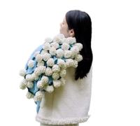 Couverture au Crochet « Bouquet de Fleurs », Couverture de Bouquet Fleurs au Crochet, jeté tricoté Multicolore, diamètre 110 ou 150cm, for décoration canapé et lit(Mist White,Diameter 110CM)