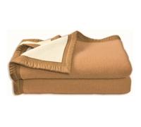 Couverture Aubisque en laine woolmark 220x240 cm biche et naturelle