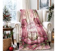 Couverture avec citation du Père Noël Cowgirls 101,6 x 152,4 cm | Couverture de canapé sur le thème du ranch occidental, accents de maison de vacances, style féminin, décoration d'hiver