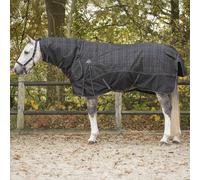 Couverture avec cou pour cheval QHP Collection 300g Noir 125 cm (Longueur totale: 165 cm)