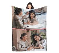 Couverture avec des textes de photos personnalisés, Couverture personnalisée avec Mots Collage dimages, Flanelle Le Cadeau de Mariage danniversaire de la Famille Convient au Salon Chambre à Coucher