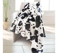 Couverture avec impression vache, chaude, peluche, mignonne couverture jetée vache, douce en polaire, flanelle, légère, couvertures vache noire, salon, canapé, chambre à coucher, décoration, vache