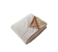 - Couverture AZURA douce 2 tons et flanelle - 220 x 180 cm - Beige - AZURA