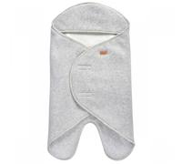 Couverture Babynomade double polaire 0-6 mois gris chiné et blanc