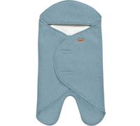 Couverture Babynomade double polaire bleu baltique et blanc (0-6 mois)