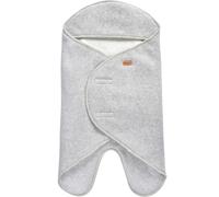 Couverture Babynomade double polaire gris chiné et blanc (0-6 mois)