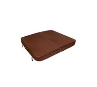 Couverture pour Jacuzzi Marron 200cm / 2m - PVC & Cuir - Spa Housse de Protection Bâche Protectrice Carrée pour Hot Tub Bain à Bulles - Pliable - 4 Sangles de Sécurité & 6 Poignées
