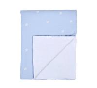 Couverture Bébé - 80x100 Cm - Mousseline Fleur Bleu 80X100