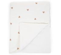 CHILDHOME Couverture pour bébé 80x100 cm Jersey Cœurs et mousseline Blanc G