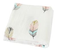 Couverture Bébé, Confortable Et Respirant Couvertures D?Emmaillotage Pour Bébé,Coton De Bambou Serviettes De Bain Pour Garçons Et Filles (La plume)