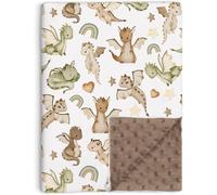 Couverture Bebe Dragon Douce Double Couche Pour Enfants Theme Conte De Fees Literie Poupon Berceau Couverture Reception 30x40 Pouces