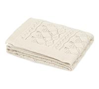 Couverture bébé en tricot pointelle off white (100 x 80 cm)