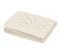 Couverture bébé en tricot Pointelle Off White