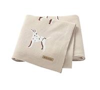 Couverture Bébé en Tricot, Surwin 100% Coton Couverture Motif Chiot de Charmant, Fille Garçon Naissance Literie Bébé Douce Chaud Hiver Gigoteuses Emmaillotage (100x80cm,Beige)