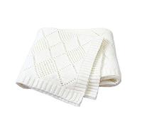 Couverture Bébé en Tricot, Surwin Couvertures Tissée de Moelleuses Motifs Naissance Literie Bébé Chaud Hiver Gigoteuses d?emmaillotage pour Enfant Fille Garçon (80x100cm,Beige)
