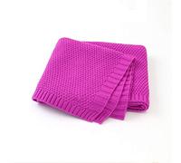 Couverture Bébé en Tricot, Surwin Couvertures Tissée de Moelleuses Motifs Naissance Literie Bébé Chaud Hiver Gigoteuses d?emmaillotage pour Enfant Fille Garçon (80x100cm,Rose pourpre)