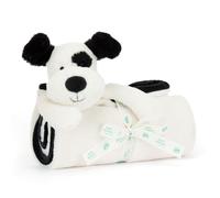 Jellycat - Couverture avec doudou Bashful Black & Cream Puppy