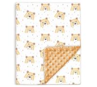Couverture Bébé Et Enfant en Minky Douce Et Coton Oeko Tex pour Lit Bebe - 100x135 Cm - Couverture Enfant Maternelle pour Sieste - Plaid Bebe - Cadeau Naissance Fille Ou Garçon - Couette Bébé Hiver