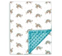 Couverture Bébé Et Enfant en Minky Douce Et Coton Oeko Tex pour Lit Bebe - 75x100 Cm - Couverture Enfant Maternelle pour Sieste - Plaid Bebe - Cadeau Naissance Fille Ou Garçon - Couette Bébé Hiver