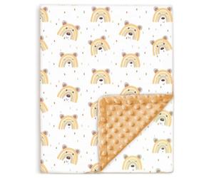 Couverture Bébé Et Enfant en Minky Douce Et Coton Oeko Tex pour Lit Bebe - 75x100 Cm - Couverture Enfant Maternelle pour Sieste - Plaid Bebe - Cadeau Naissance Fille Ou Garçon - Couette Bébé Hiver