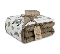 Couverture bebe naissance hiver 75x100 cm - plaid chaud en tissu peluche pour poussette et lit bébé
