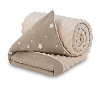 Couverture bebe naissance tissu peluche toutes saisons 75x100 cm - cosy plaid enfant de landau et lits bébé pour emmaillotage ou couvertures d'emmaillotage pour garçons et filles Coton Oeko-Tex