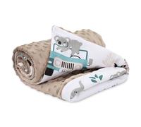 Couverture Bebe Naissance Tissu Peluche Toutes Saisons 75x100 cm - Cosy Plaid Enfant de Landau et Lits bébé pour emmaillotage ou couvertures d'emmaillotage pour garçons et Filles Coton Oeko-Tex