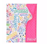Couverture Bébé Personnalisée,Couverture Personnalisée Pour Bébé Avec Nom, Douce Et Confortable Nouveau-né Cadeaux Personnalisés Pour-Mini Petite Couverture Doudou,42x42cm,Couverture Bébé Fille