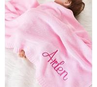 Couverture Bebe Personnalisée Prénom,Couvertures Bébé Personnalisées,Haricot Couverture Fille/Garçon,couverture Personnalisable,Cadeaux Pour Nouveaux-né (100x80cm)