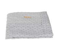 roba Couverture Bébé Bio "Lil Planet" 80x80 cm - Certifié GOTS et OEKO-TEX - Double Face - Mini Pompons et Motif Pois - Gris Argenté