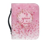 Couverture Bible Fleurs Roses Imperméable Pochette Livre, 4 Tailles Différentes Polyvalent Couverture Bible Cuir Pour Femmes Et Hommes, Peut Stocker Des Livres Et Des Stylos, Avec Poignée