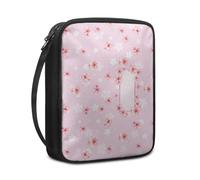 Couverture Bible Floral Rose Élégant Pochette Livre en Tissu Toile Polyeste avec Poignée et Fermeture éclair Housse de Protection pour Bible pour Femme Hommes 27.5x22.5x5.5 cm