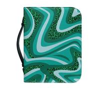 Couverture Bible Géométrie Verte Imperméable Pochette Livre, 4 Tailles Différentes Polyvalent Couverture Bible Cuir Pour Femmes Et Hommes, Peut Stocker Des Livres Et Des Stylos, Avec Poignée