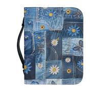 Couverture Bible Grand Bleu Jaune imperméable Pochette Livre, Avec Fermeture Zippée Polyvalent Sac De Transport Pour Femmes Et Hommes, Peut Stocker Des Livres Et Des Stylos, Avec Poignée