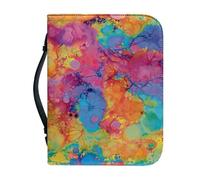 Couverture Bible Grand Bleu Orange Protege Livre Imprimée - 4 Tailles Différentes Couverture Bible Cuir, Avec Zip Poignée Imperméable pour homme et femme