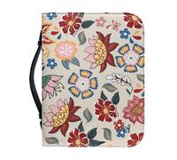 Couverture Bible Grand Fleurs Rétro imperméable Pochette Livre, Avec Fermeture Zippée Polyvalent Sac De Transport Pour Femmes Et Hommes, Peut Stocker Des Livres Et Des Stylos, Avec Poignée
