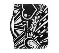 Couverture Bible Grand Géométrie Noire imperméable Pochette Livre, Avec Fermeture Zippée Polyvalent Sac De Transport Pour Femmes Et Hommes, Peut Stocker Des Livres Et Des Stylos, Avec Poignée