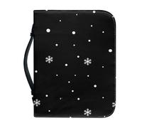 Couverture Bible Grand Impression Noire imperméable Pochette Livre, Avec Fermeture Zippée Polyvalent Sac De Transport Pour Femmes Et Hommes, Peut Stocker Des Livres Et Des Stylos, Avec Poignée