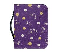Couverture Bible Grand Jaune Violet imperméable Pochette Livre, Avec Fermeture Zippée Polyvalent Sac De Transport Pour Femmes Et Hommes, Peut Stocker Des Livres Et Des Stylos, Avec Poignée