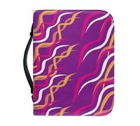 Couverture Bible Grand Jaune Violet Protege Livre Imprimée - 4 Tailles Différentes Couverture Bible Cuir, Avec Zip Poignée Imperméable pour homme et femme