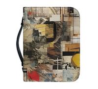 Couverture Bible Grand Modèle Jaune Protege Livre Imprimée - 4 Tailles Différentes Couverture Bible Cuir, Avec Zip Poignée Imperméable pour homme et femme