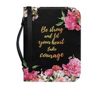 Couverture Bible Grand Noir Jaune Protege Livre Imprimée - 4 Tailles Différentes Couverture Bible Cuir, Avec Zip Poignée Imperméable pour homme et femme