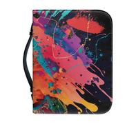 Couverture Bible Grand Orange, Jaune, Noir imperméable Pochette Livre, Avec Fermeture Zippée Polyvalent Sac De Transport Pour Femmes Et Hommes, Peut Stocker Des Livres Et Des Stylos, Avec Poignée